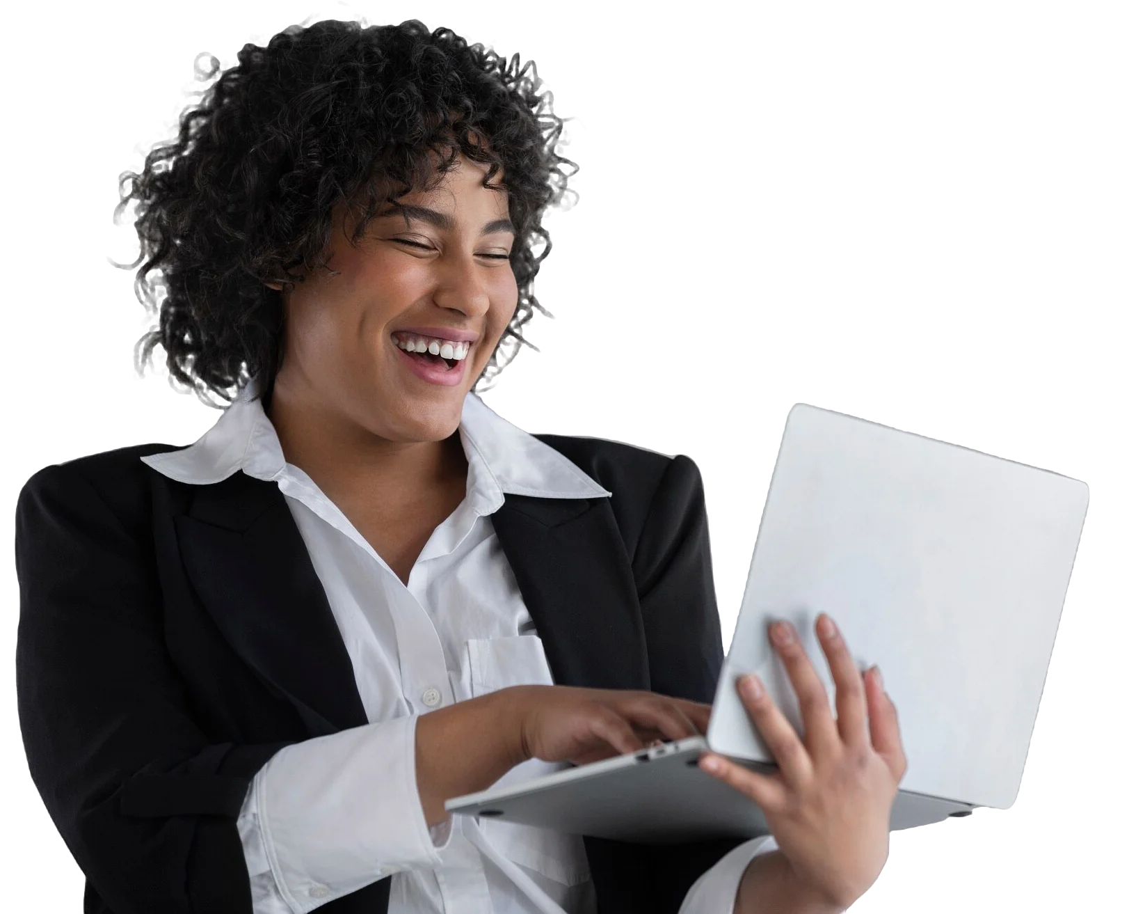 Professional woman working on laptop